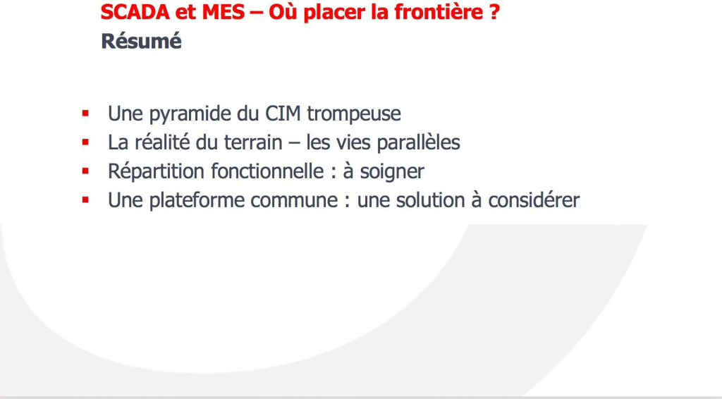 Résumé de la leçon SCADA & MES